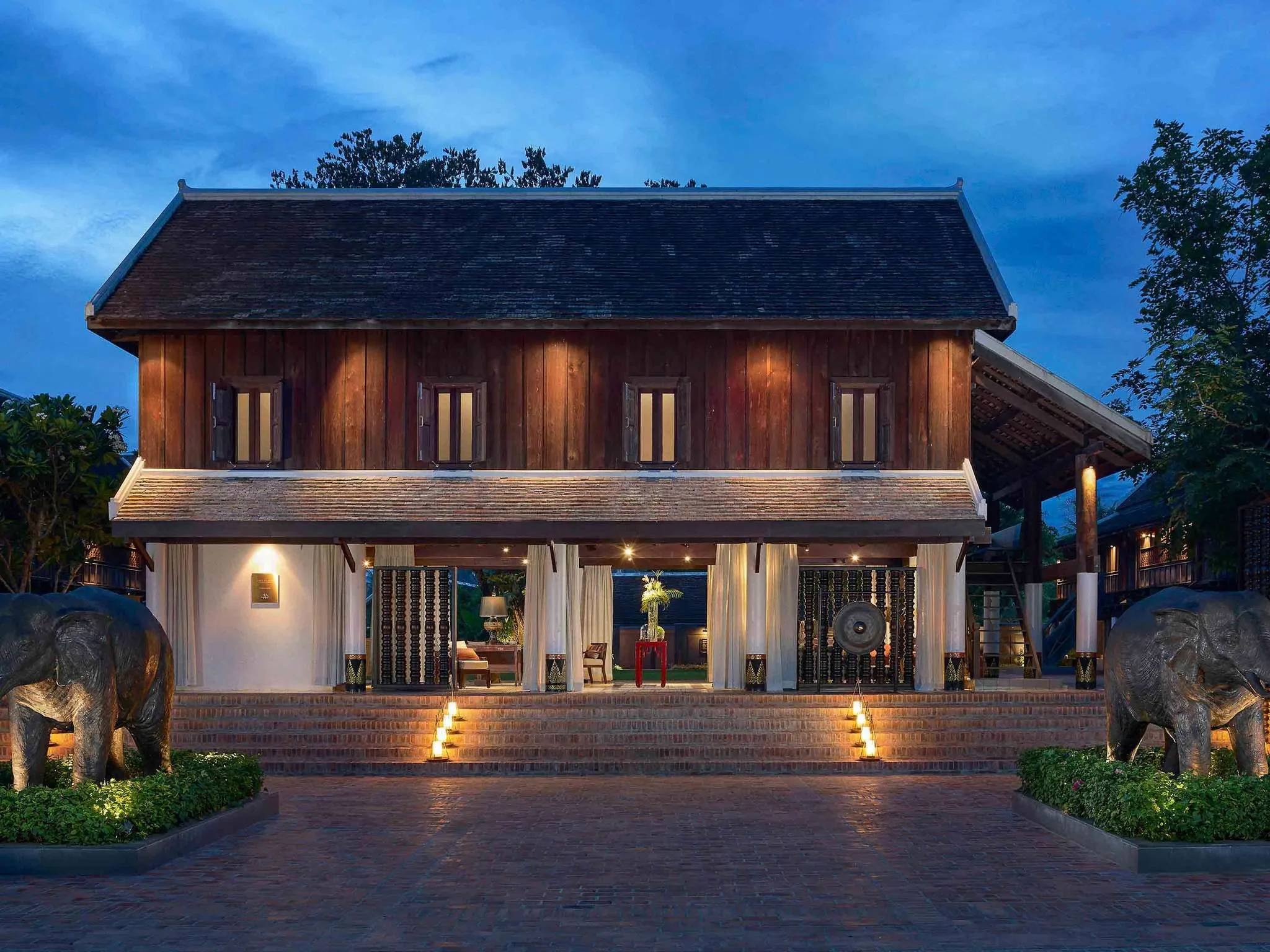 The restored French colonial building of the Sofitel Luang Prabang