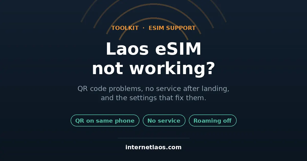 Troubleshooting a Laos eSIM activation on a smartphone