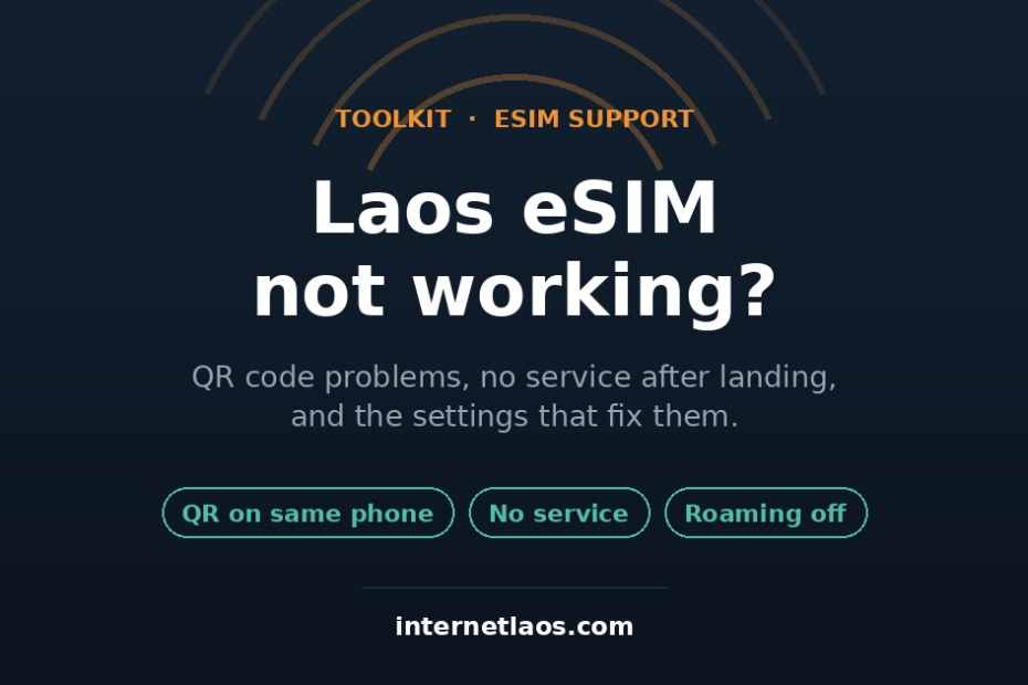 eSIM в Лаосе не работает? Полное руководство по устранению неполадок (2026) 1 Troubleshooting a Laos eSIM activation on a smartphone